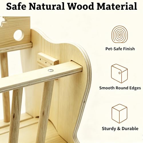 Large Capacity Rabbit Hay Feeder Wooden Guinea Pig Hay Holder Bunny Hay Rack Food Dispenser for Chinchilla Small Animal
