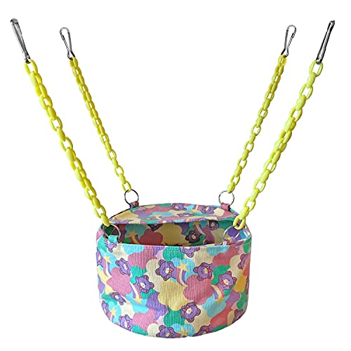 Small Pet Cage Hammock, Sugar Glider Bed Hammock Set Rat Bed Guinea Pig Cage Accessories Bedding Cozy Ferret Tunnel Cave Small Animals Bed for Chinchilla Parrot Hamster
