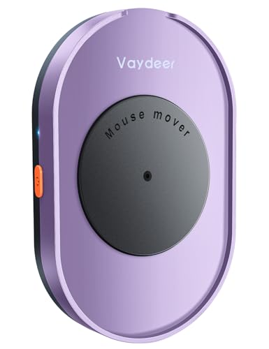 Vaydeer Undetectable Mouse Mover, M3 Mouse Jiggler Device with ON/Off Switch, Driver-Free Shaker Wiggler Mouse Movement Simulation for Computer Awakening, Gift Ideal for Men/Women (Light Purple) - color: Light Purple, style: Button Control