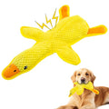 No Stuffing Dog Squeak Toys, Duck Chew Toys for Small to Large Puppies | Durable Plush Puppy Teething Toys, Interactive to Keep Pets Busy, Toss Fetch Tug Play, Best Birthday Gift - color: Yellow