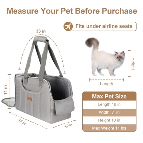 Dog Purse Carrier for Small Dogs Cats Rabbits Up to 12lbs, Lightweight Pet Sling Carriers with Crossbody Strap, Portable Puppy Soft Sided Tote Bag Carrier for Vet,Hiking,Travel Gray - color: Grey