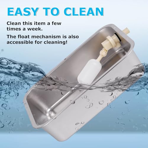 3 Gallon Automatic Dog Water Bowl Dispenser Outdoor Dog Waterer | Stainless Steel Outside Large Self Filling Auto Water Bowl for Dogs Cats Pets Livestock Chicken