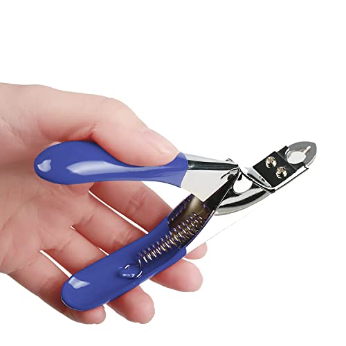 Dog Cat Pets Nail Clippers, Professional Pets Claw Trimmer with Free Nail File, Sharp Stainless Steel Blade, Sturdy Non Slip Handles - for Safe, Professional at Home Grooming - color: Blue