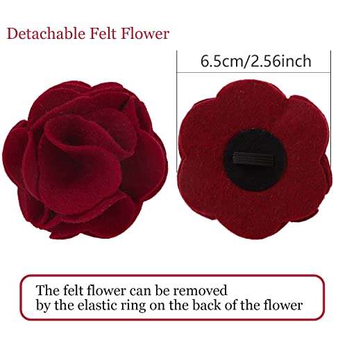 ARING PET Velvet Dog Collars, Christmas Red Soft Pet Collar with Detachable Felt Flower Metal Buckle for Puppy Small Medium Large Boy Girl Dogs-XS - color: F-Christmas Red, size: X-Small (Pack of 1)