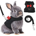 Bunny Harness and Leash Set, Soft Breathable Mesh Rabbit Leash Vest with Safety Buckles, Lightweight Escape-Proof Walking Gear for Rabbits, Kittens, Ferrets, Guinea Pigs, Black M - color: Black
