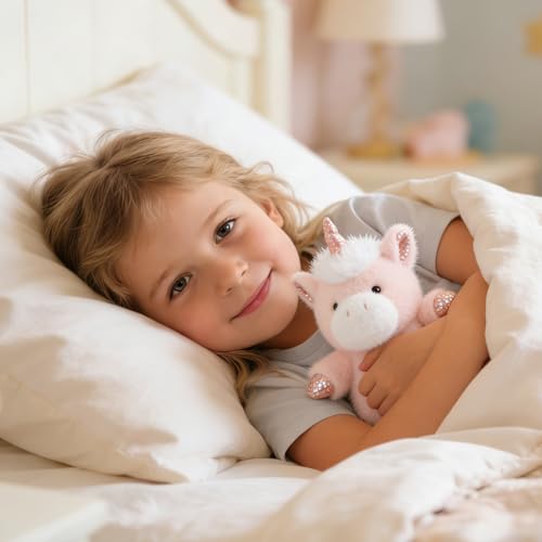 PEACH CAT Unicorn Stuffed Animal Cute Plushies Small Plush Toys Gifts for Kids Pink (Squeaky) - style: Pink Unicorn