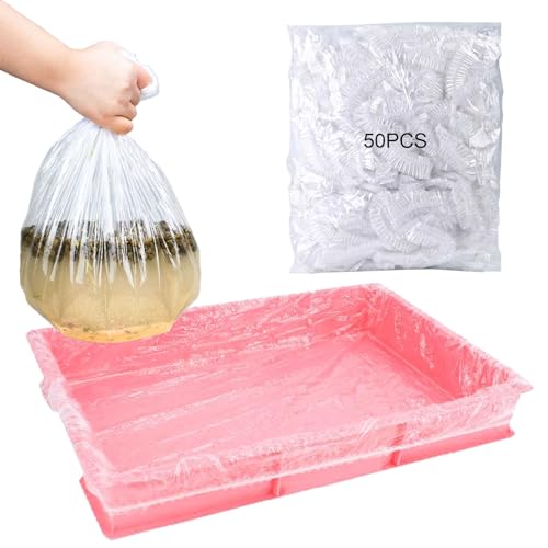 Disposable Small Animal Cage Liners, Rabbit Litter Box Lines Pet Tray Liner Bags Guinea Pig Cage Toilet Plastic Film for Bird Hamster Chinchilla Hedgehog (50 PCS, 30'')