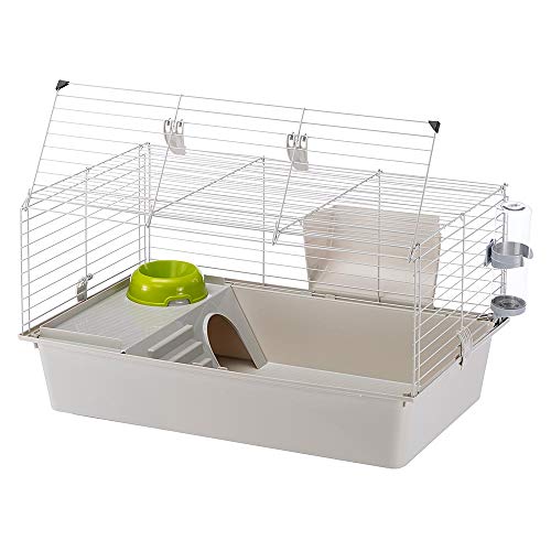 Ferplast Cavie Guinea Pig Cage & Rabbit Cage | Pet Cage Includes All Accessories to Get You Started & a 1-Year Warranty - style: Guinea Pig Cage (30-Inch Long)