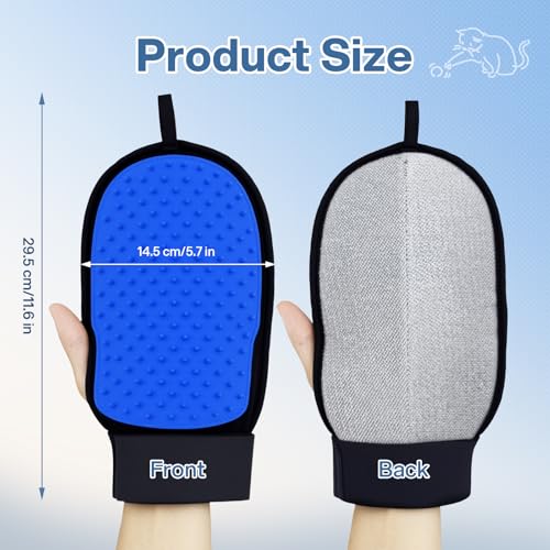 CLEANGOR 2 Pack Electrostatic Pet Hair Removal Grooming Gloves | Reusable pet hair remover for dogs & cats, works on sofa, carpet, car seats, clothes and furniture.