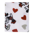 NoJo Disney Mickey Mouse & Minnie Mouse Red, Gray, and White Valentine Hearts Super Soft Plush Baby Blanket