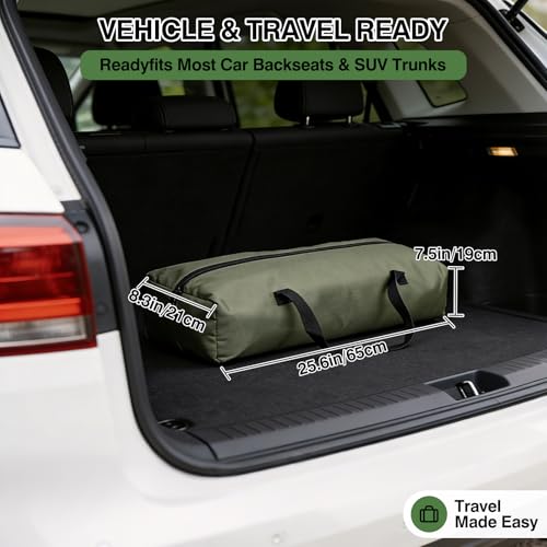 Veraste 33" L x 25" W x 25" H Collapsible Travel Dog Crate, Portable Soft Dog Kennel for Medium Large Dogs up to 60 lbs, 4-Door Foldable Travel Crate with Durable Mesh & Storage BagGreen | 4-Door Foldable Travel Crate,breathable mesh, foldable with storag
