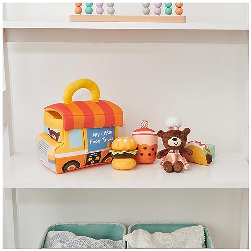 Baby GUND Play Soft Collection, My Little Food Truck 5-Piece Plush Playset with Rattle, Squeaker and Crinkle Sound Toys, Sensory Toy for Babies, 7.5” - style: Food Truck