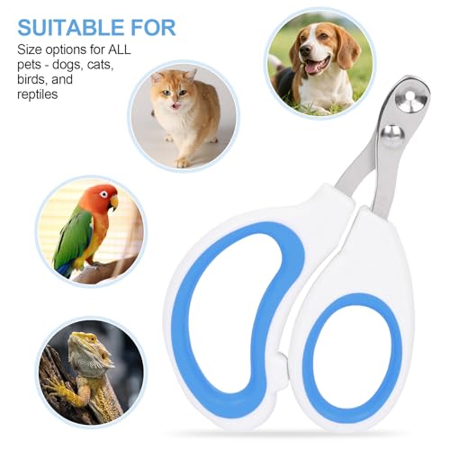 Cat Nail Clipper with Circular Cut Hole, Avoiding Excessive Cutting, Suitable for Beginners. It Can Also be Used for Small Animals Such as Birds, Hamsters, Guinea Pigs, Etc. (Blue) - color: blue