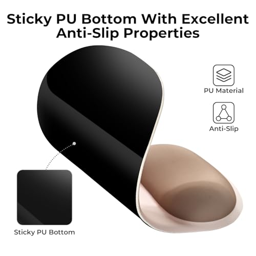 EooCoo Mouse Pad with Gel Wrist Rest, Ergonomic Mousepad Wrist Alignment | Middle Concave Design for Natural Wrist Alignment, Non-Slip Base Mousepad, Carpal Tunnel Relief, Office Desk Accessories - color: Khaki