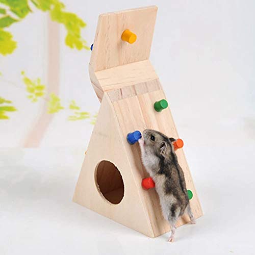 Litewoo Hamster Hut with Climbing Toy Wooden House for Pet Dwarf Hamster Gerbil Rat Small Animal