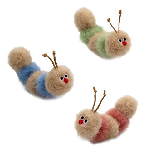 Jumpaws Interactive Natural Catnip Toy, with Rattle, Bite Resistant, for All Ages Indoor Cat, Shape of Caterpillar, Kitten Toy (Small/ 3 Pck/Cat Toy) - size: Small/ 3 Pack/ Cat Toy