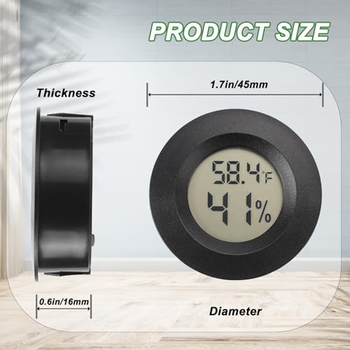 Serundo Auto Digital Hygrometer Thermometer Indoor/Outdoor Hygrometer 2PC | Mini Size,LCD,℉/℃ Conversion,Fast Response, Outdoor Thermometer with Humidity for Reptile Greenhouse Cellar 3D Printer
