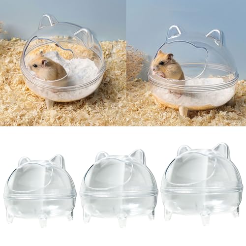 Clear Hamster Sand Bath Container Wear Resistant Spacious Pet Hamster Provide Comfortable to Gerbils and Hamster