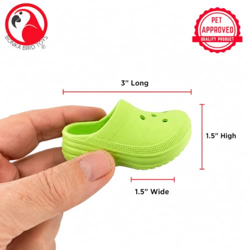 Bonka 2183 PK6 Mini Sandals 3" Soft Bird Foot Toys 6 Pack Chew Toy | Soft colorful foot toys with 5 attachment holes for DIY bird toy customization and enrichment - size: (6) Sandals