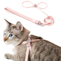 Cat Harness and Leash 2-in-1, Escape Proof Anti-Choking Harness Adjustable Lightweight Leash One-Piece Non-Detachable for Kitten Cats Walking Outoor Training, US IDA Bronze Award (Pink) - color: Blush Pink