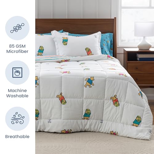 Berkshire LIG Printed Reversible Microfiber Comforter Set–7-Piece, Ultra Soft All-Season Bedding, Wrinkle & Fade Resistant, Full, Dancing White - color: Dancing White, size: Full