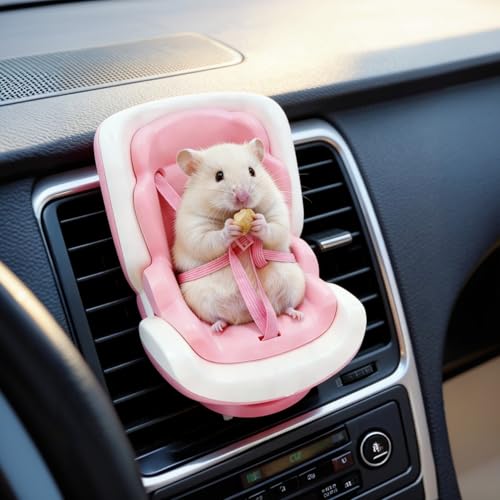 Hamster Car Seat with Adjustable Leash Clips on Vent Hamster Cage Accessories for Hamsters Gerbils Mice Hamsters Chair Small Animal Habitat Decor