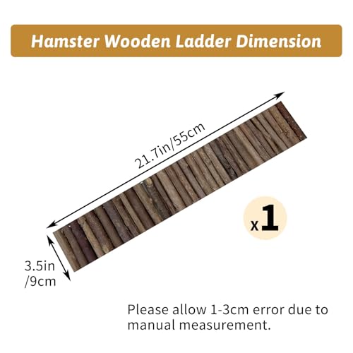 Hamiledyi Hamster Bridge Wood Hamster Climbing Ladder Rat Ladder Bridge Small Animals Cage Accessories for Dwarf Syrian Hamster Mice Gerbils Sugar Glider Rat (21.7×3.5IN) - size: 21.7" × 3.5" (1 pcs)