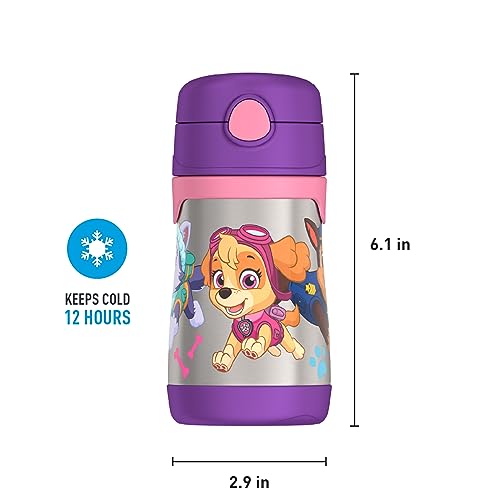 THERMOS Vacuum Insulated Stainless Steel 10oz Straw Bottle, Paw Patrol Girl (Pack of 3) - color: Paw Patrol Girl, size: 10 Ounces (Pack of 3)