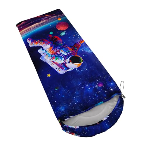 Axolotl Gamepad Sleeping Bag,3 Season Warm and Cool Weather Game Console Sleeping Bag for Boys Teens,Waterproof Lightweight Geometry Hexagonal Sleeping Bag for Traveling,Outdoors Camping,Blue,Black - color: Astronaut