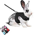 Bunny Harness and Leash Set, Rabbit Vest Hamster Leash Mesh Eescape Proof Walking Training for Small Animal Pets Rat Squirrel Ferret Guinea Pig Bunny,Black M - color: Black, size: M