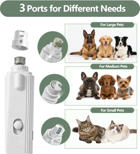 2-in-1 Dog Nail Grinder & Clippers with Dual LED Lights, Electric Pet Nail Trimmer with Safety Guard, USB-C Rechargeable Grooming Tool for Cats and Dogs White - color: White