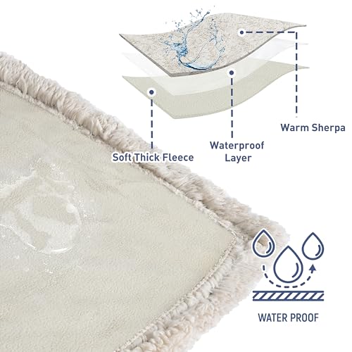 Kritter Planet Waterproof Pet Blanket, Reversible Throw for Dogs and Cats | 50 x 60 Inch, Washable Sofa and Bed Protector, Shields Furniture from Fur, Dirt, Scratches and Everyday Spills - color: Camel/Taupe, size: 60"x50"