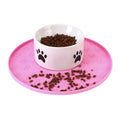 Silicone Pet Food Mat - Waterproof Dog Food Bowl Mat Cat Feeding Mat Thicker Pet Placemat Eating Mat with High Lip to Prevent Spills, Dog & Cat Water Bowl Mat for Messy Drinkers to Protect Floors,Pink - color: Pink