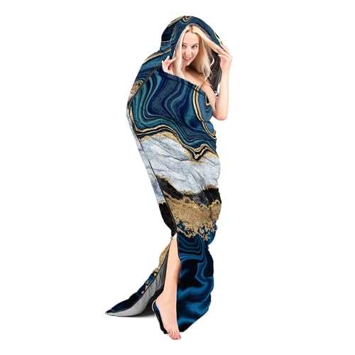 Sleeping Bags for Adults and Kids Backpacking Camping Sleeping Bags for Girls and Boys Lightweight Waterproof Cold/Warm 3-Season - color: Blue Gold Marble