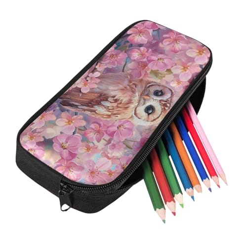 Pink Cherry Owl 2Nd Grade Backpack for Boys Girls Bookbag with Lunch Box Water Bottle Sleeves and Lightweight Pencil Case 4 in 1 School Bag with Compartment Back Packs for Daily Life - color: Pink Cherry Owl