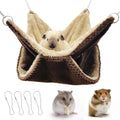 Yanmucy Double-Layer Fleece Rat Hammock House - Warm Soft Guinea Pig Hideout for Cage Accessories - Ferret Hamster Sleeping and Playing Hammock for Small Animals (Coffee) - color: Coffee