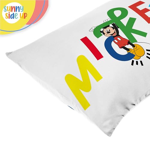 Sunny Side Up Disney Mickey Mouse 2 Pack Reversible Pillowcases - Double Sided Pillow Covers, Kids Super Soft Bedding - color: White - Mickey Mouse