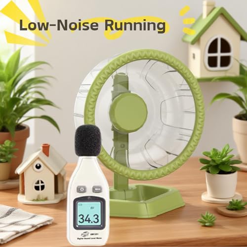 Hamster Wheel, Quiet Spinner Hamster Running Exercise Wheel with Adjustable Stand for Small Animals Syrian Dwarf Gerbils Mice (Green, Small(6.3 inch)) - size: Small(6.3 inch)