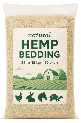 CountryMax Hemp Bedding – Low Dust, Super Absorbent, Natural Odor Control, Eco-Friendly for Chicken Coops, Rabbits, Horses & Reptiles, 33 lb (Pack of 1) - size: 33 Pounds (Pack of 1)