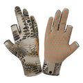 BASSDASH Unisex Fingerless Fleece Liner Camo Hunting Gloves for Cold Weather UPF 50+ Lightweight Fishing Photography HG06 - color: Highland Ⅲ, size: Medium