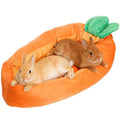 Hiceeden Carrot Bunny Bed, 24" × 12" Rabbit Bed with Removable Cushion | Machine Washable Rabbit House Mat Soft and Thickened for Indoor Guinea Pig, Kitty, Squirrel, Hedgehog, Small Animals