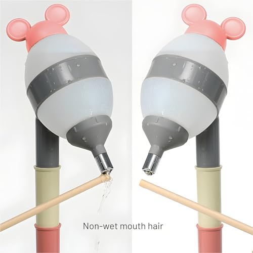NACOCO Pet Standing Water Dispenser - Cat Dog Standing Bowl with Detachable Pole Automatically Feeding Water Height Adjustable(Grey-Pink Ear) - color: Grey-Pink Ear