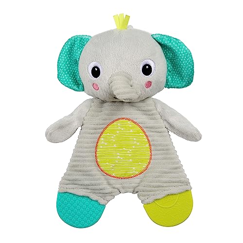 Bright Starts Snuggle & Teethe BPA-Free Crinkle Teething Plush Baby Toy - Elephant - color: Gray, size: 1 Count (Pack of 1)