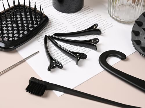 12 Pcs Hair Styling Brush Set with Detangler, Teasing, Rat Tail, Edge Brushes and Baby Hair Brushes - Soft Bristles for Baby Girls and Women (Black) - color: Black