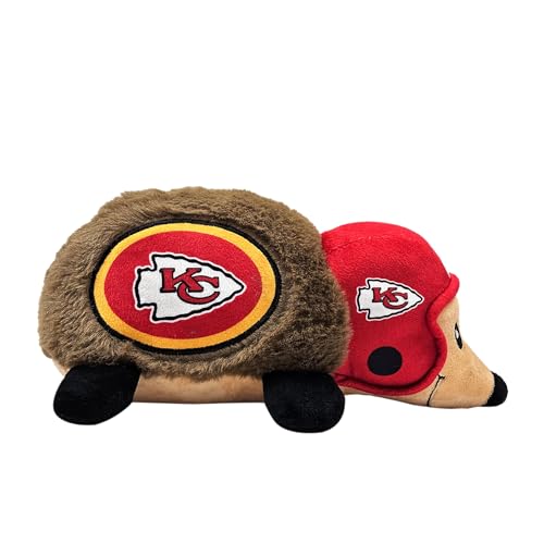 NFL Kansas City Chiefs Plush Hedgehog Toy for Dogs & Cats, Cool Soft Pet Toy for Fun and Interactive Play, Dog Chew Toy with Squeaker, Licensed Hot Pet Toy - color: Kansas City Chiefs