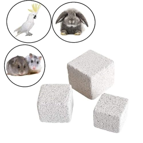 Hamiledyi Hamster Chew Toy Lava Teeth Grinding Square Stone for Hamsters Chinchillas and Rabbits Mineral Stone Calcium Chew Toy for Small Animal(Pack of 10) - size: 1.57 Inch Diameter
