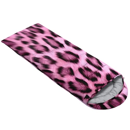 QOOMO Camping Sleeping Bags,3 Season Warm & Cool Weather,Lightweight,Waterproof Sleeping Bags for Adults & Kids,Traveling,and Outdoors,Camping Gear Equipment - color: Leopard Print 24