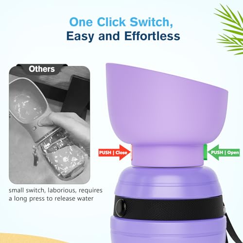 Pecute Portable Dog Water Bottle, 2 in 1 Cat Dog Travel Water Bottle Bowl Leakproof with Double Seal, BPA Free, Lightweight, Pet Small Animal Water Bottel Dispenser for Outdoor Walking Hiking Travels | Puppy Walking Water Bottel, Leakproof, BPA Free, Ligh