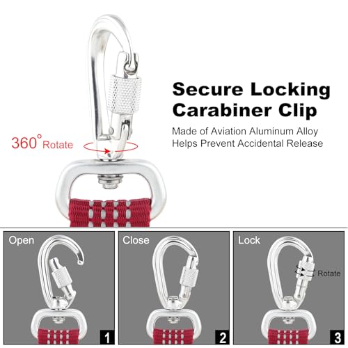 Plutus Pet Heavy Duty Dog Leash with Lockable Aluminum Carabiner, 4 FT Long | Double-Sided Reflective Nylon, Padded Handle, Heavy Duty, for Puppy Small Medium and Large Dogs (Red, 1" x 4') - color: Burgundy Red, size: 1" x 4'