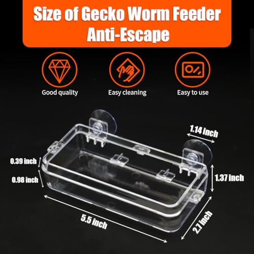 Reptile Suction Cup Feeder 2 Pack, Anti-Escape Food Bowl | for Gecko Lizard Iguana Chameleon Spider Frog Snake, Wall Mount Strong Suction Feeding Dish (White, M) - color: White, size: M